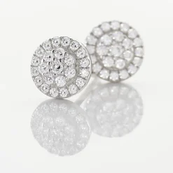 Boucles D'oreilles Puces Verane Argent Blanc Oxyde De Zirconium