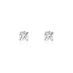 Boucles D'oreilles Puces Victoria Platine Blanc Diamant