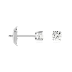 Boucles D'oreilles Puces Victoria Platine Blanc Diamant