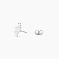 Boucles D'oreilles Puces Winter Sweetness Argent Blanc Oxyde