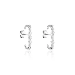 Boucles D'oreilles Puces Winter Sweetness Argent Blanc Oxyde