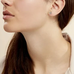 Boucles D'oreilles Puces Wiem Argent Blanc