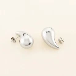 Boucles D'oreilles Puces Xenia Acier Blanc