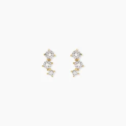 Boucles D'oreilles Puces Xene Or Jaune Diamant