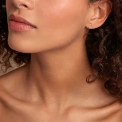 Boucles D'oreilles Puces Xene Or Jaune Diamant