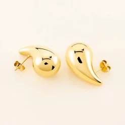 Boucles D'oreilles Puces Xenia Acier Jaune