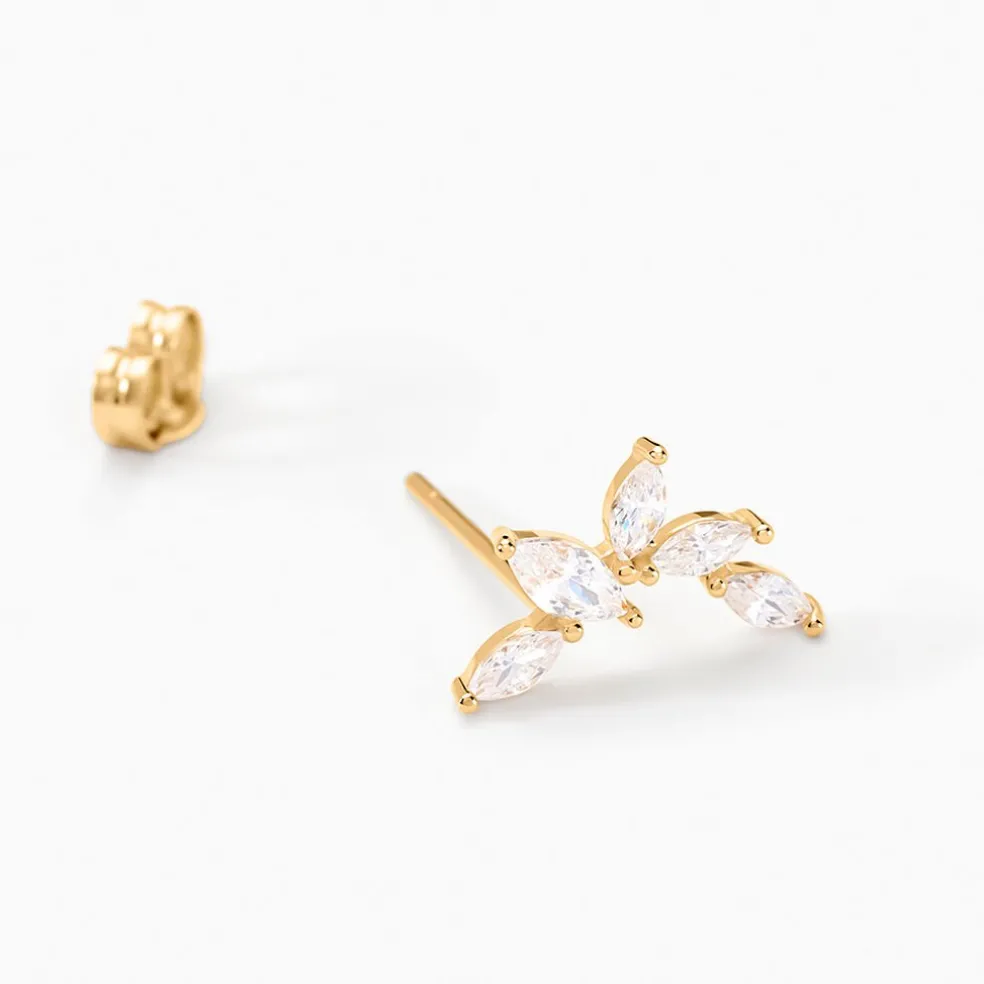 Boucles D'oreilles Puces Youssa Or Jaune Oxyde De Zirconium