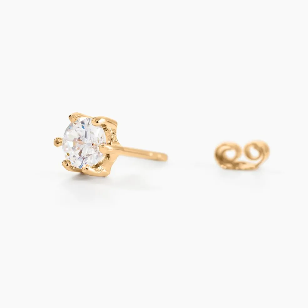 Boucles D'oreilles Puces Yléna Plaqué Or Jaune Oxyde De Zirconium