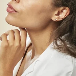 Boucles D'oreilles Puces Yléna Plaqué Or Jaune Oxyde De Zirconium