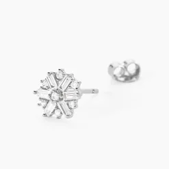 Boucles D'oreilles Puces Ysatis Argent Blanc Oxyde De Zirconium