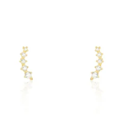 Boucles D'oreilles Puces Youssa Barrettes Or Jaune Oxyde De Zirconium