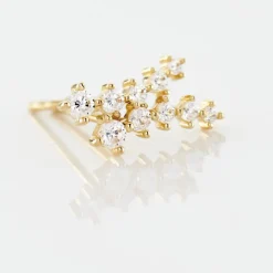 Boucles D'oreilles Puces Youssa Barrettes Or Jaune Oxyde De Zirconium