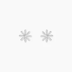 Boucles D'oreilles Puces Yuala Argent Blanc