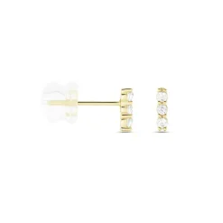 Boucles D'oreilles Puces Youssa Barrettes Or Jaune Oxyde De Zirconium