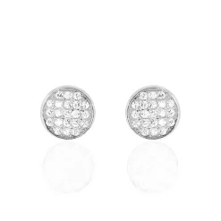 Boucles D'oreilles Puces Yesim Argent Blanc Oxyde De Zirconium
