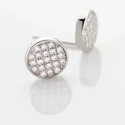 Boucles D'oreilles Puces Yesim Argent Blanc Oxyde De Zirconium