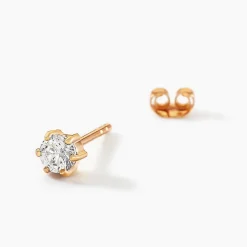 Boucles D'oreilles Puces Yléna Plaqué Or Jaune Oxyde De Zirconium