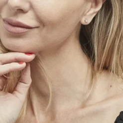 Boucles D'oreilles Puces Yléna Plaqué Or Jaune Oxyde De Zirconium