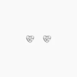 Boucles D'oreilles Puces Ziya Argent Blanc Oxyde De Zirconium
