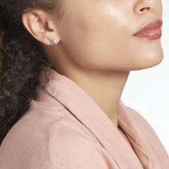 Boucles D'oreilles Sagesse Or Jaune Amethyste Oxyde