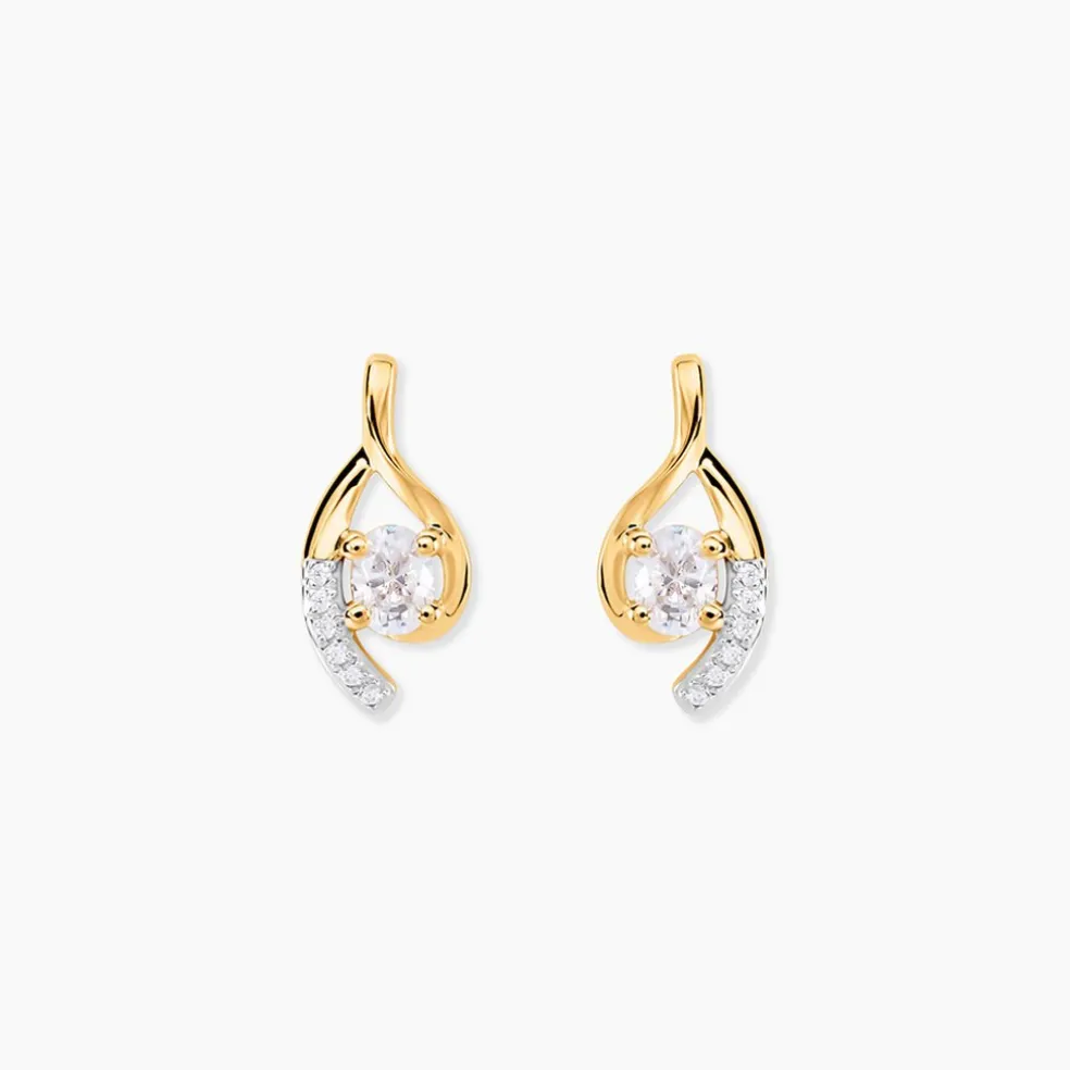 Boucles D'oreilles Sagesse Or Jaune Oxyde Oxyde