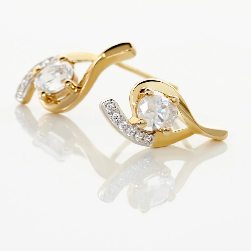 Boucles D'oreilles Sagesse Or Jaune Oxyde Oxyde