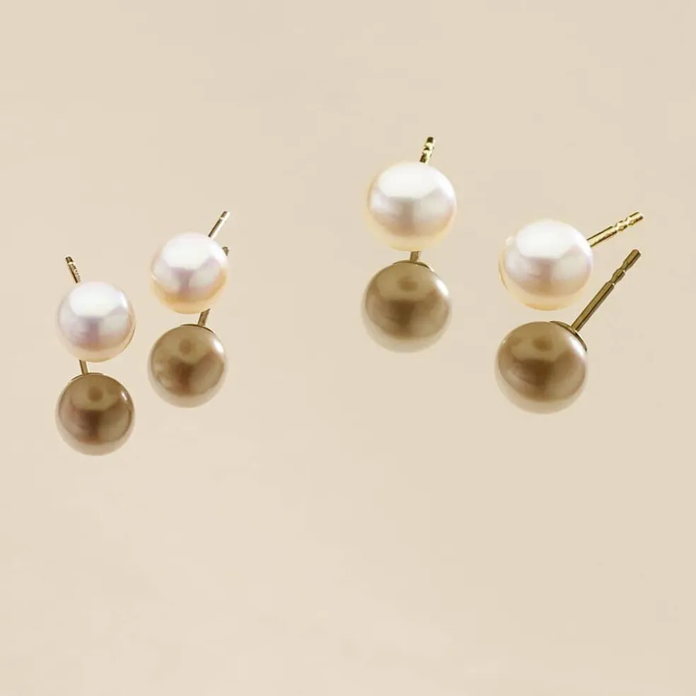 Boucles D'oreilles Suki Or Jaune Perle De Culture