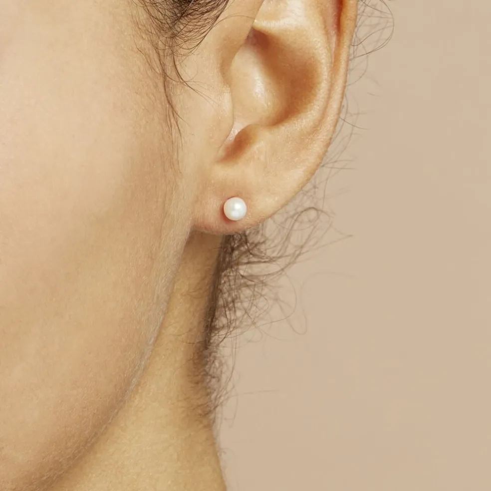 Boucles D'oreilles Suki Or Jaune Perle De Culture