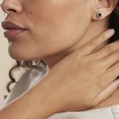 Boucles D'oreilles Vladimir Or Blanc Saphir Diamants