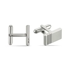 Boutons De Manchette Acier Blanc Moritz