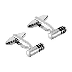 Boutons De Manchette Gaudens Acier Bicolore