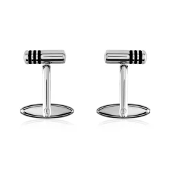 Boutons De Manchette Gaudens Acier Bicolore