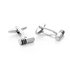 Boutons De Manchette Gaudens Acier Bicolore