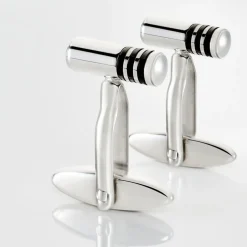 Boutons De Manchette Gaudens Acier Bicolore