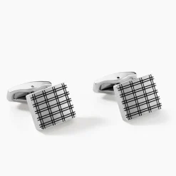 Boutons De Manchettes Jourdan Athos Acier Argenté