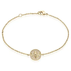 Bracelet Abelha Plaqué Or Jaune Oxyde De Zirconium