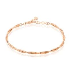 Bracelet Abie Torsade Argent Rose