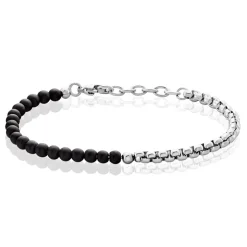 Bracelet Acier Blanc Christiano Onyx