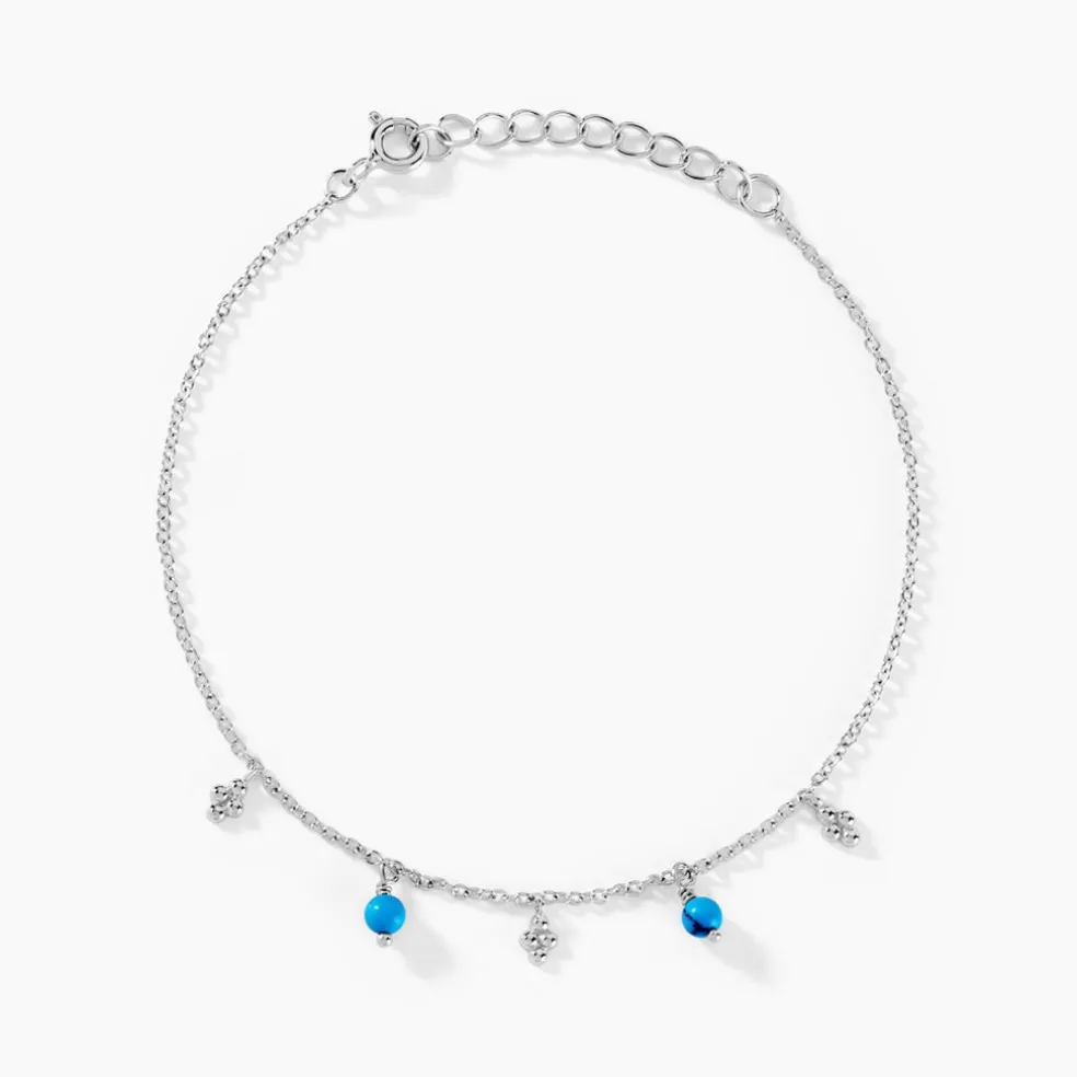 Bracelet Adiva Argent Blanc Turquoise