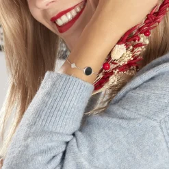 Bracelet Adonya Argent Blanc Céramique Et Oxyde De Zirconium