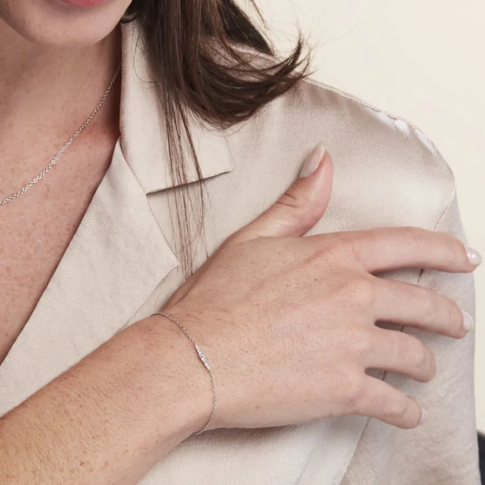 Bracelet Adriaan Argent Blanc Oxyde De Zirconium