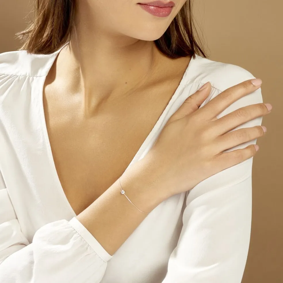 Bracelet Adula Or Blanc Oxyde De Zirconium