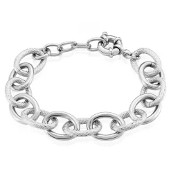 Bracelet Aelia Maille Alternee Acier Blanc