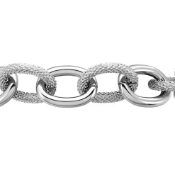 Bracelet Aelia Maille Alternee Acier Blanc