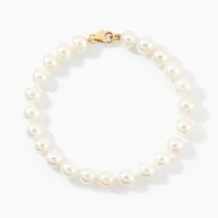 Bracelet Akoya Or Jaune Perle De Culture D'akoya