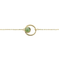 Bracelet Amalthea Plaqué Or Doré Aventurine Vert