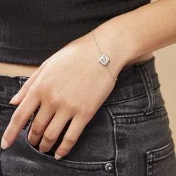 Bracelet Anasthase Argent Blanc Oxyde De Zirconium