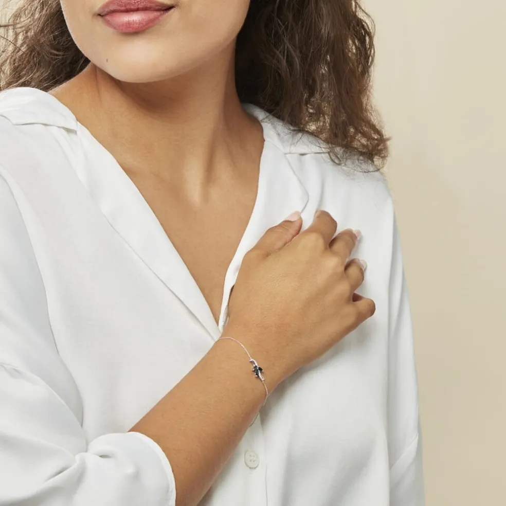 Bracelet Angie Or Blanc Saphir Diamant