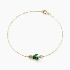 Bracelet Angie Or Jaune Emeraude Diamant