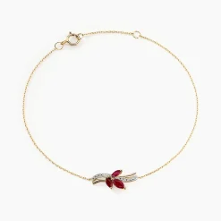 Bracelet Angie Or Jaune Rubis Diamant